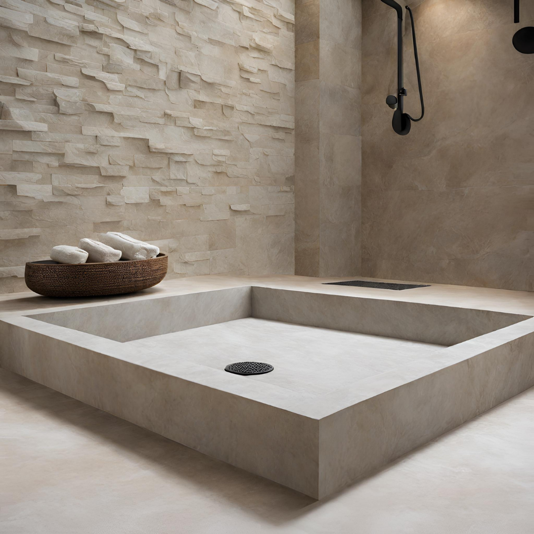 receveur de douche en travertin près de Cannes