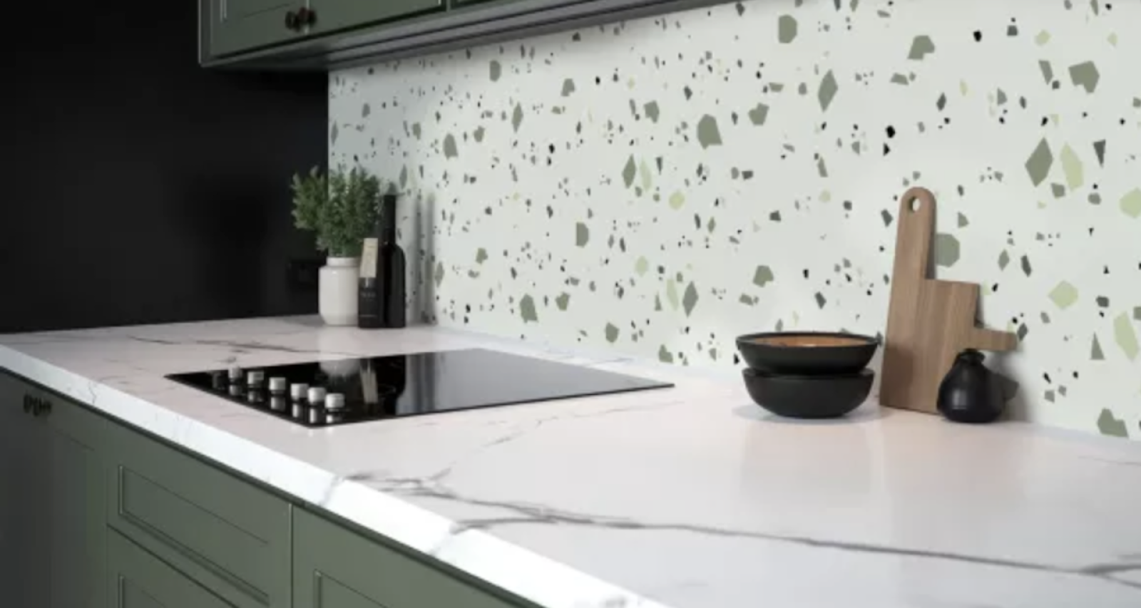 crédence en terrazzo émeraude à Cannes 