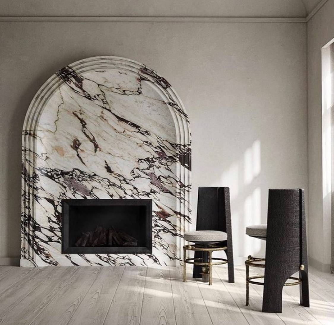 cheminée en marbre Calacatta Vigli 