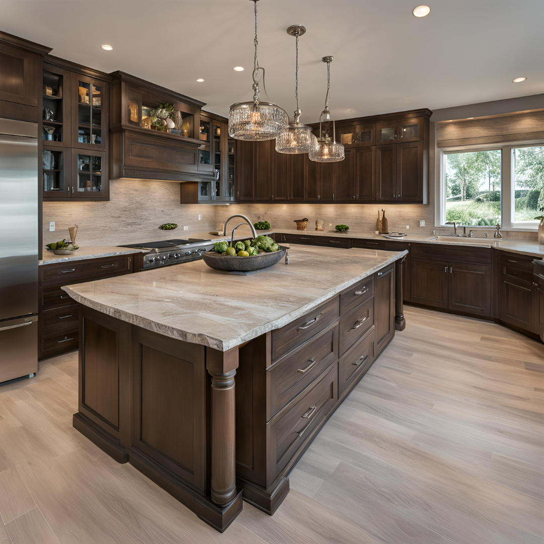 Atelier de marbrerie pour la création d’un îlot de cuisine en quartzite à Saint-Raphaël proche de Agay