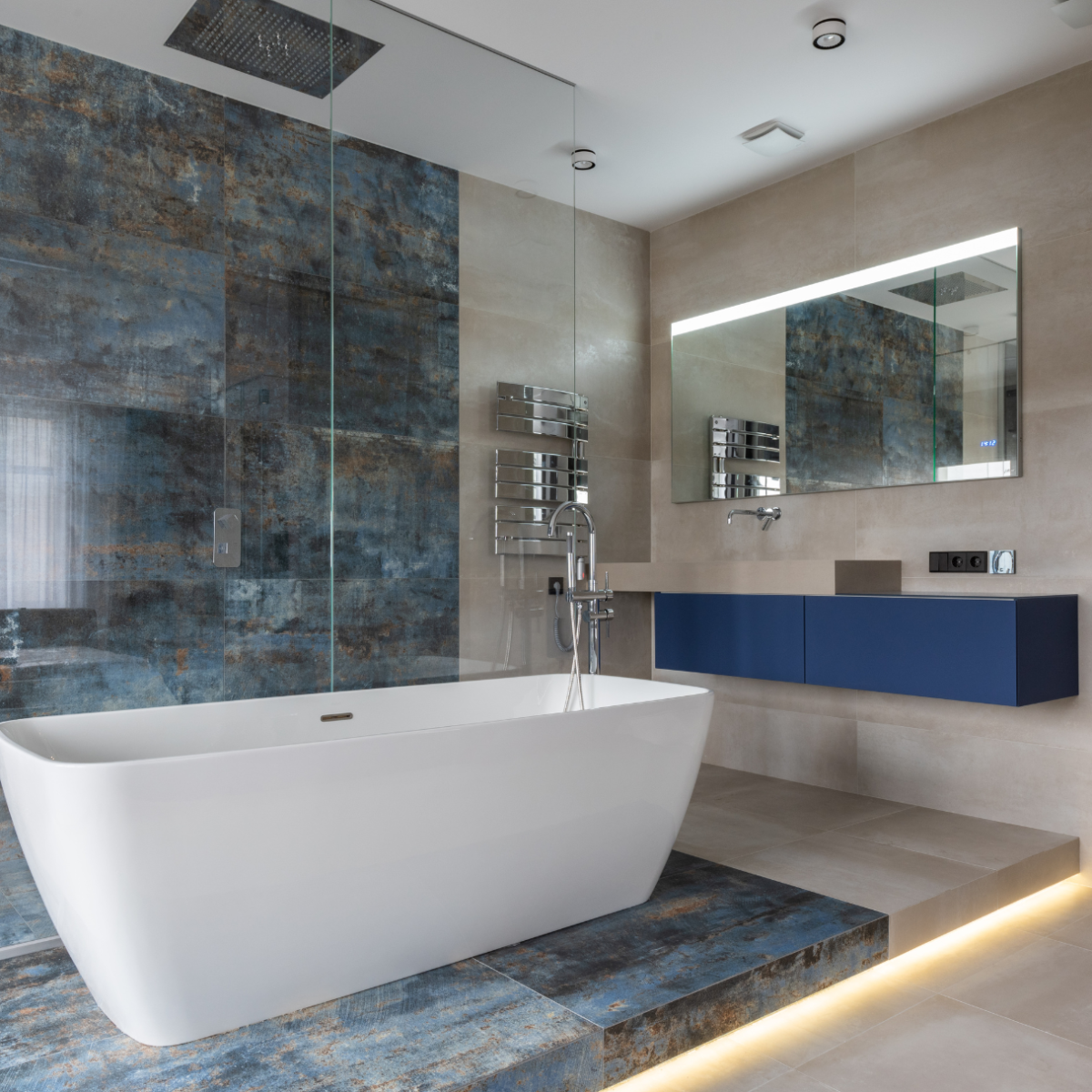trouver artisan marbrier paroi de douche en quartzite bleu macauba salle de bain à fréjus 83600