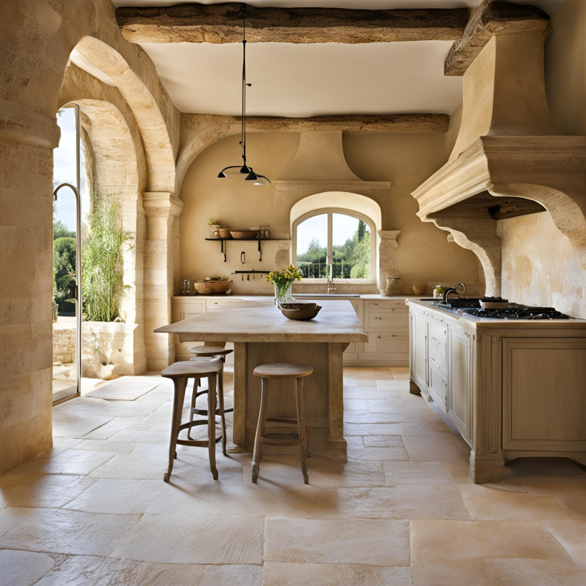 marbrerie sol en travertin pour cuisine draguignan var