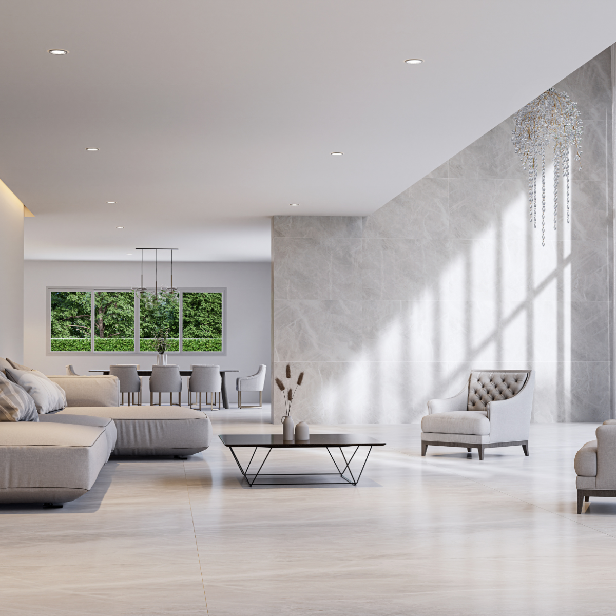 Entreprise de marbrerie pour l’habillage d’un mur du salon en marbre de Carrare à Cannes dans les Alpes-Maritimes