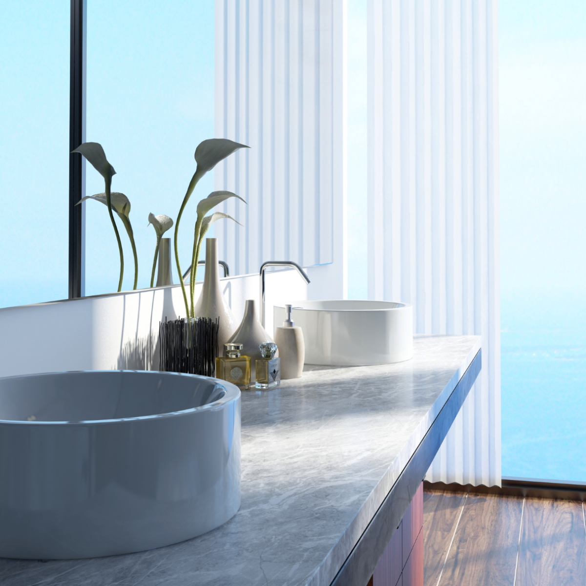 marbrier pour salle de bain élégante avec plan vasque en granit silver cloud à saint raphaël 83530 proche agay