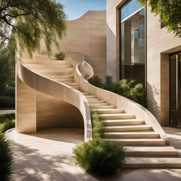 artisan marbrier escalier en travertin draguignan