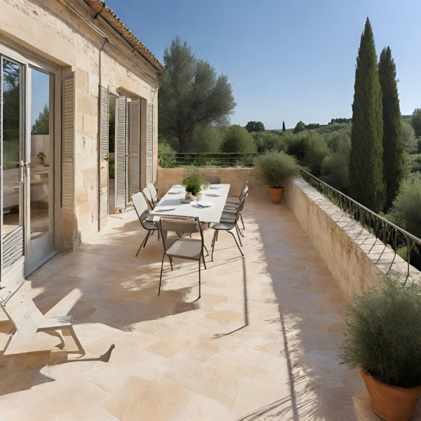 entreprise de marbrerie pour dallage en travertin près de Saint-Tropez 