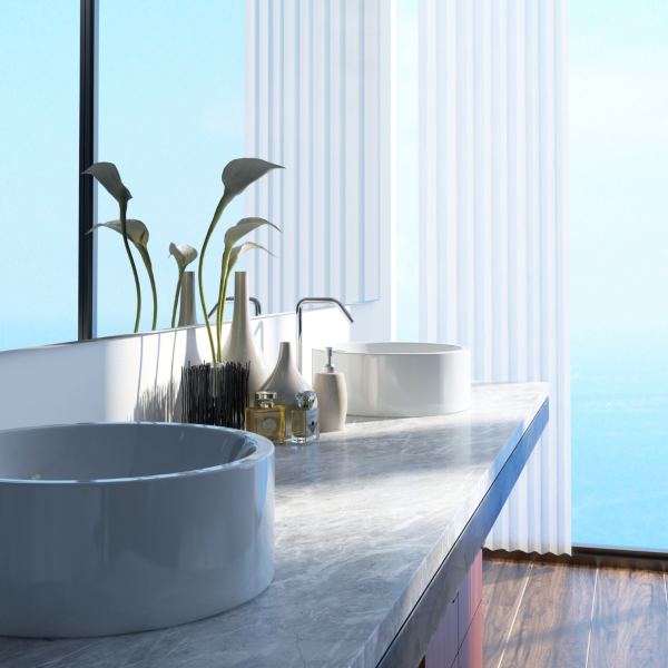 marbrier pour salle de bain élégante avec plan vasque en granit silver cloud à saint raphaël 83530 proche agay